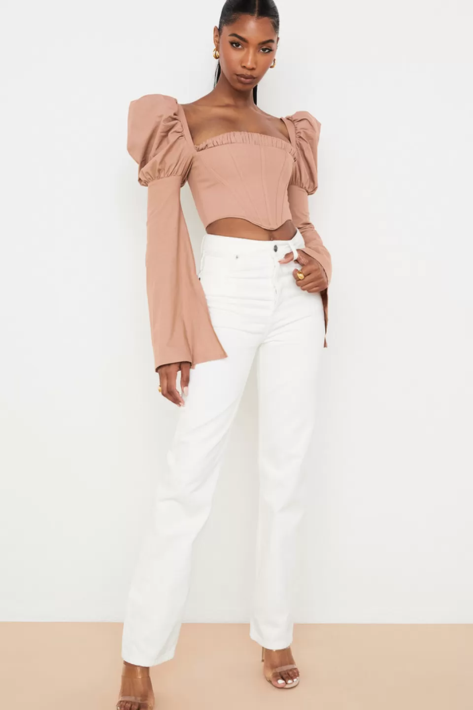 House of CB 'Yara' White Vintage Fit High Waist Jeans Clearance