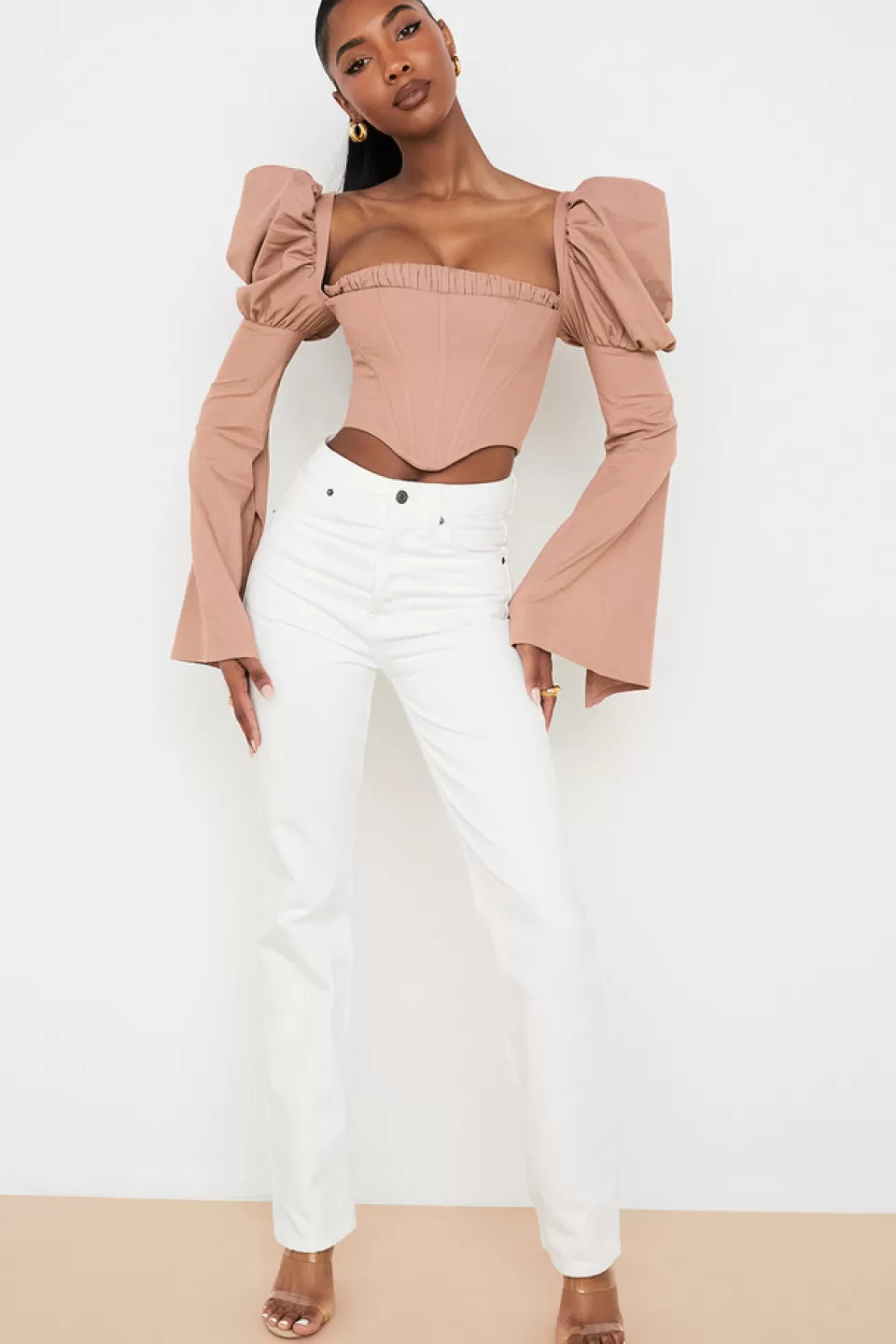 House of CB 'Yara' White Vintage Fit High Waist Jeans Clearance